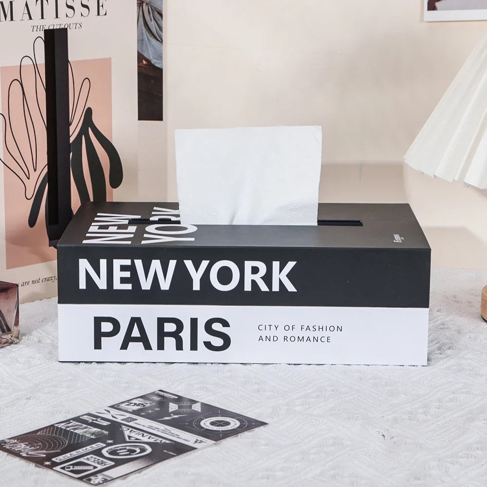 Book Style Tissue Box Cover for Stylish Table Decor