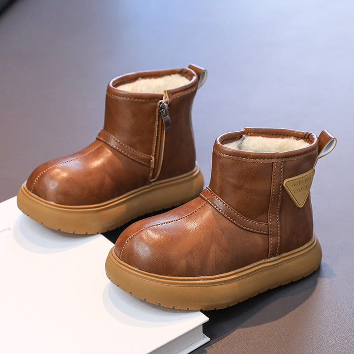 Boys' Winter Boots With Plush Warmth And Grippy Tread