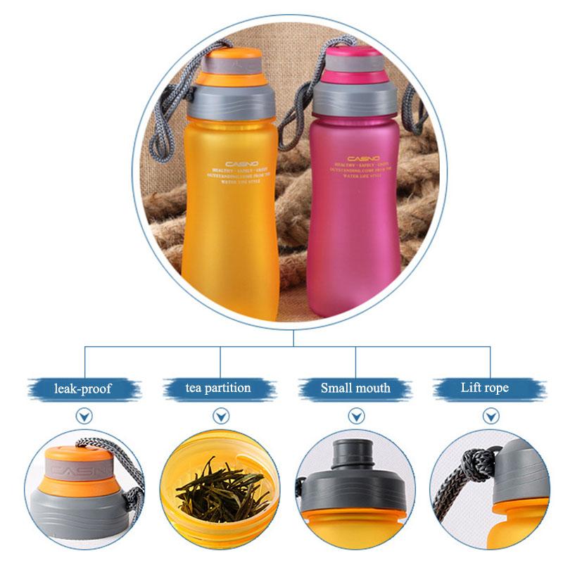 600ml Leak Proof Sports Water Bottle With Tea Infuser
