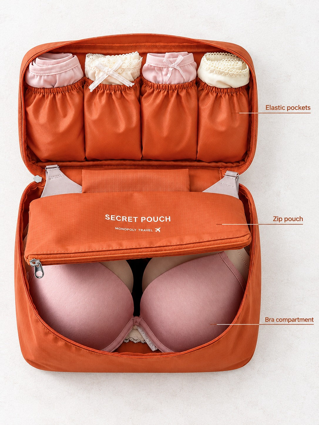 Bra and Underwear Travel Organizer for Suitcases