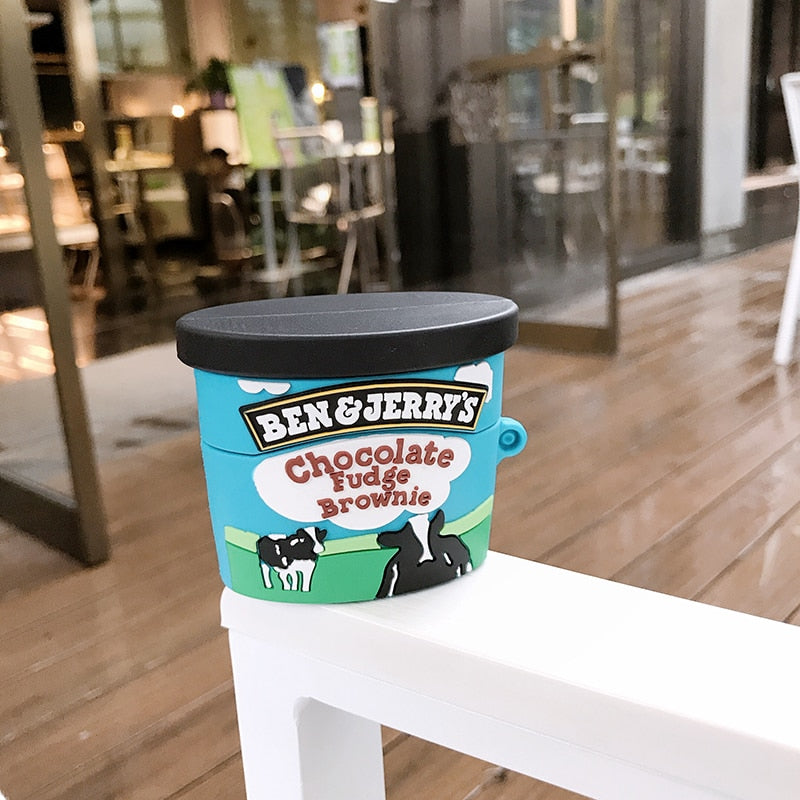 Ice Cream Pint AirPods Case with Soft Silicone Shell