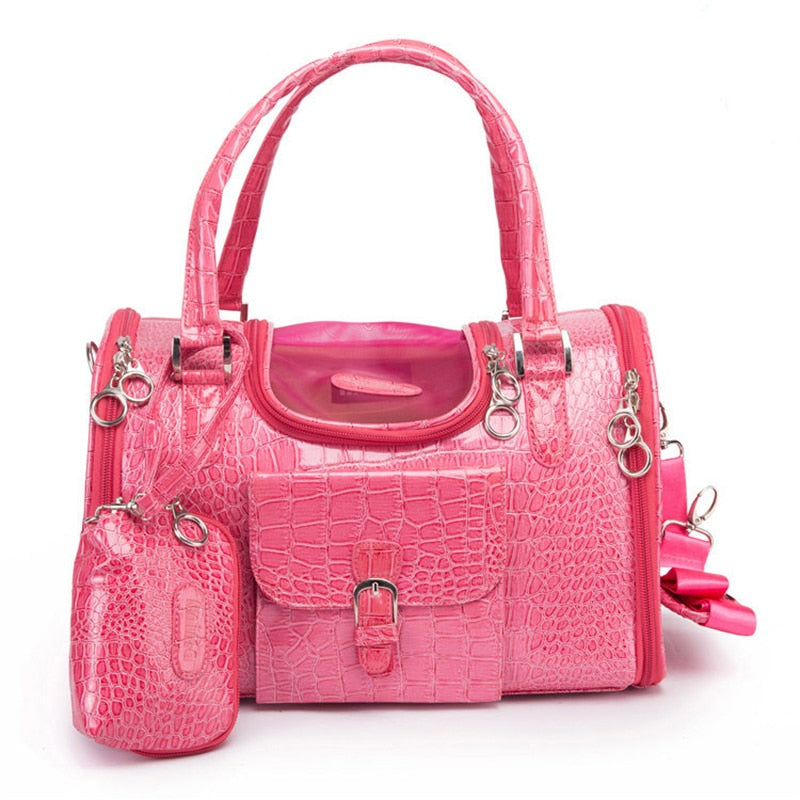 Crocodile PU Leather Dog Carrier Bag With Matching Purse
