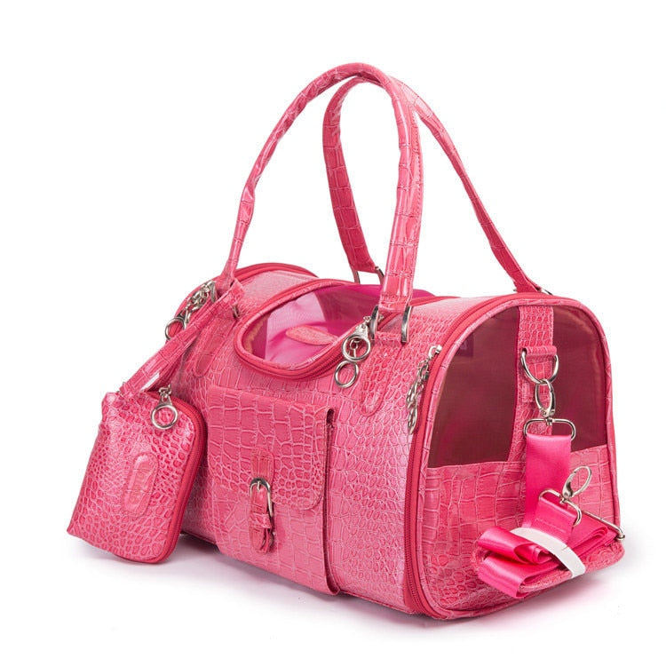 Crocodile PU Leather Dog Carrier Bag With Matching Purse