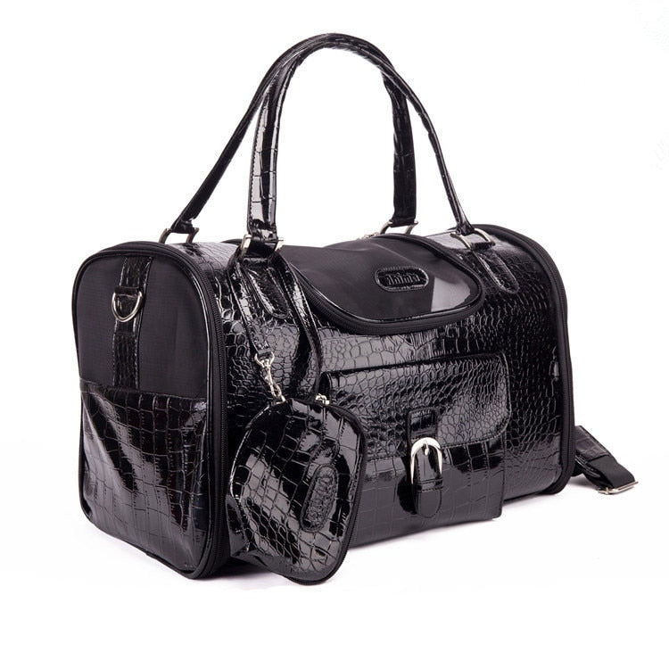 Crocodile PU Leather Dog Carrier Bag With Matching Purse