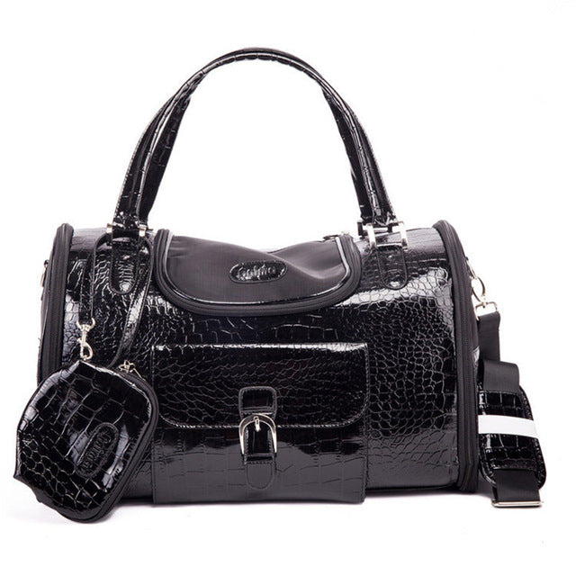 Crocodile PU Leather Dog Carrier Bag With Matching Purse