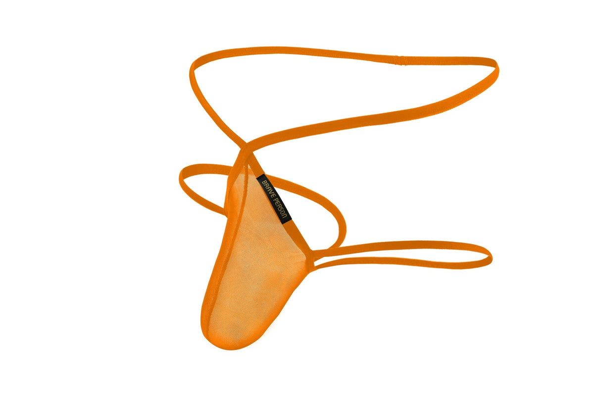 Men's Sheer Mesh Thong Underwear with Contoured Pouch