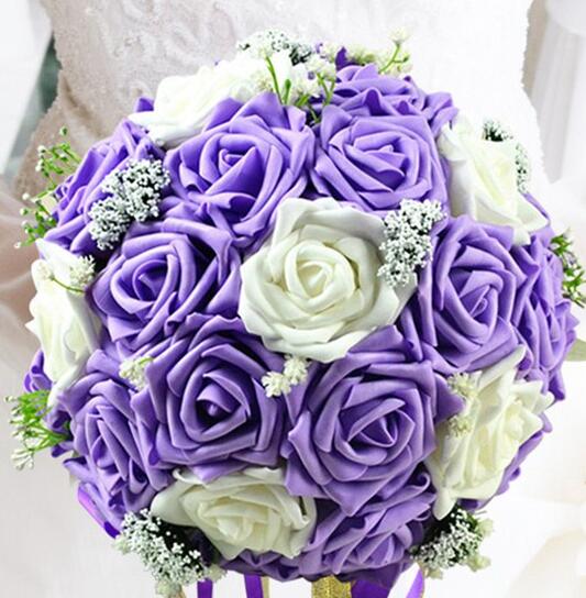 Reusable Foam Rose Bridal Bouquet for Wedding Photos