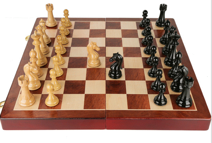 Wooden Folding Chess Set for Elegant Tabletop Play