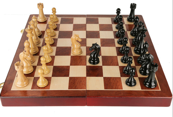 Wooden Folding Chess Set for Elegant Tabletop Play