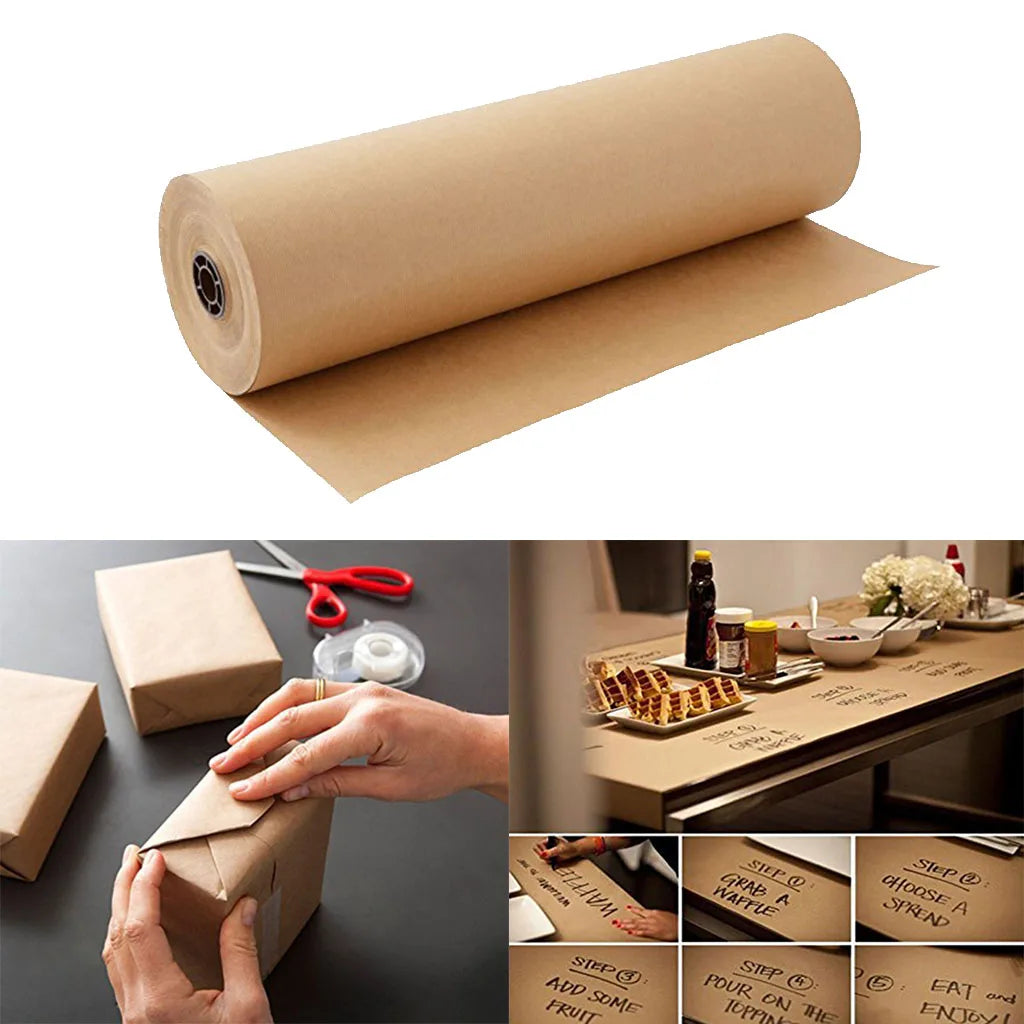 Brown Kraft Paper Roll for Gift Wrapping and Crafts
