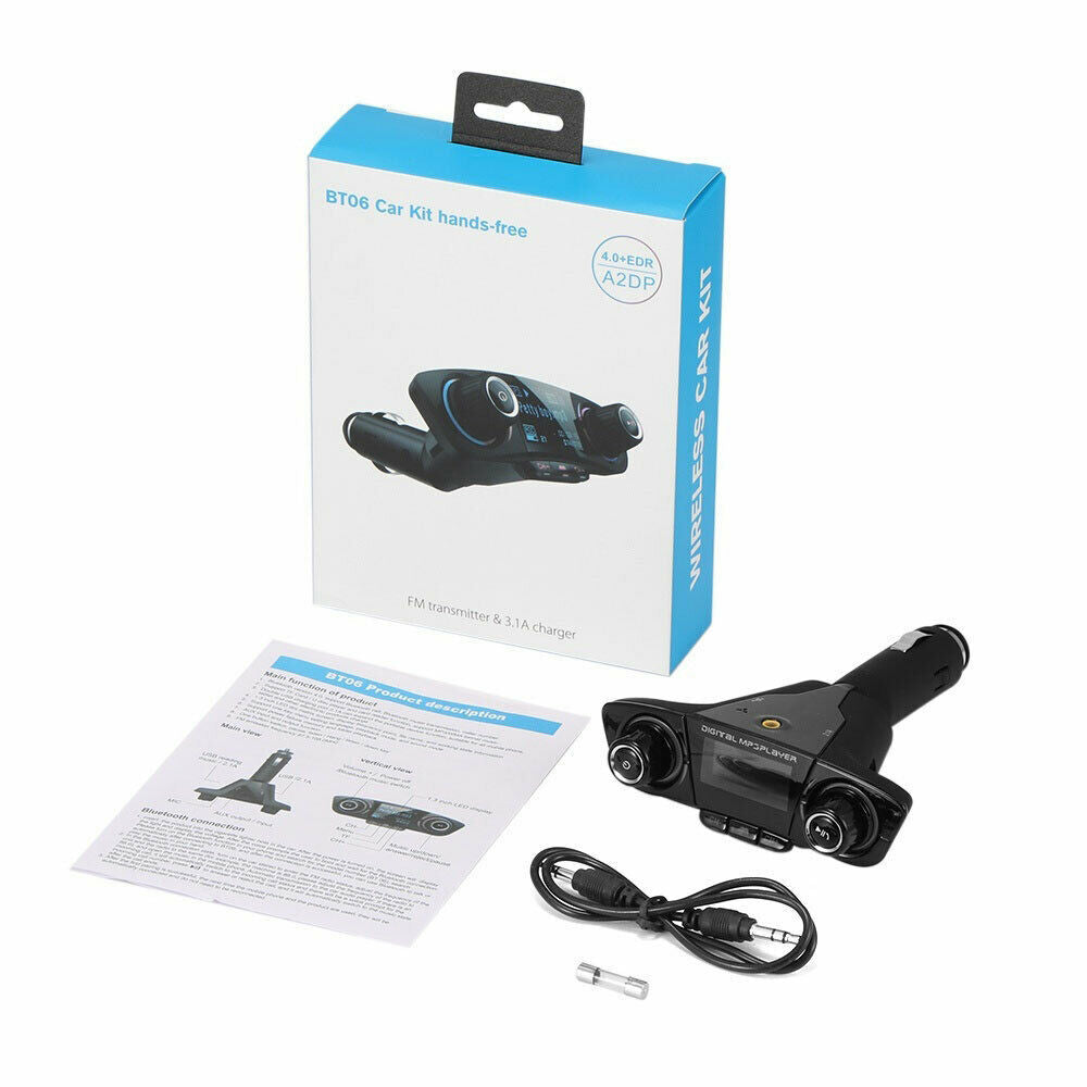 Bluetooth Car MP3 Player FM Transmitter Hands-Free Calls