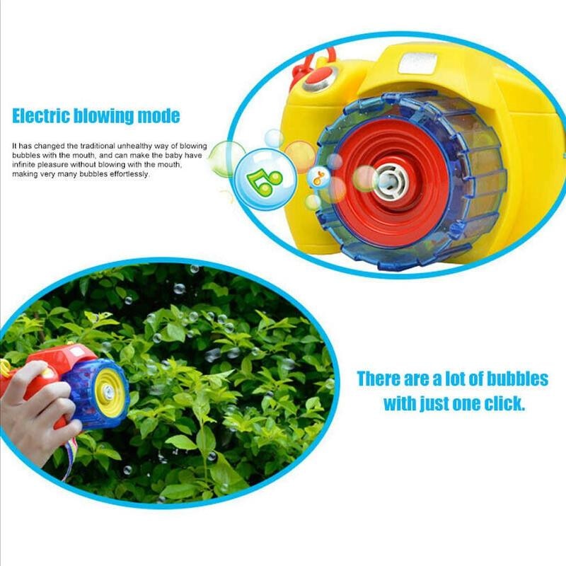Bubble Camera Toy With LED Lights for Outdoor Kids