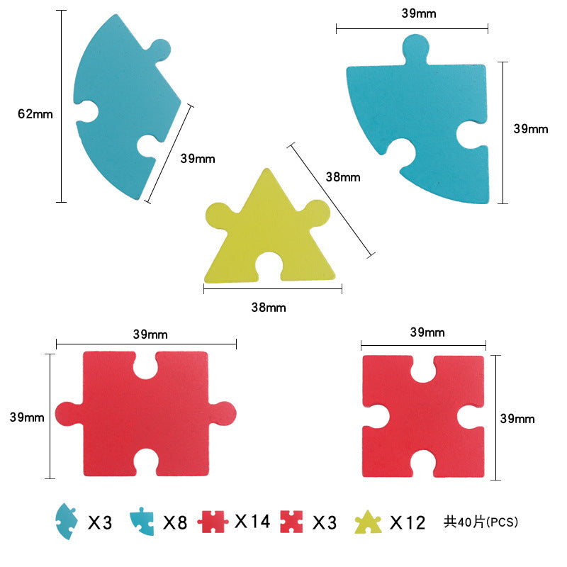 Educational Puzzle Board for Letters, Numbers & Shapes