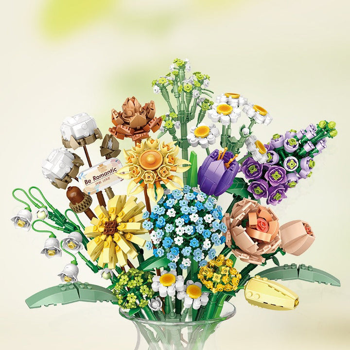 Building Block Flower Bouquet That Never Wilts Forever
