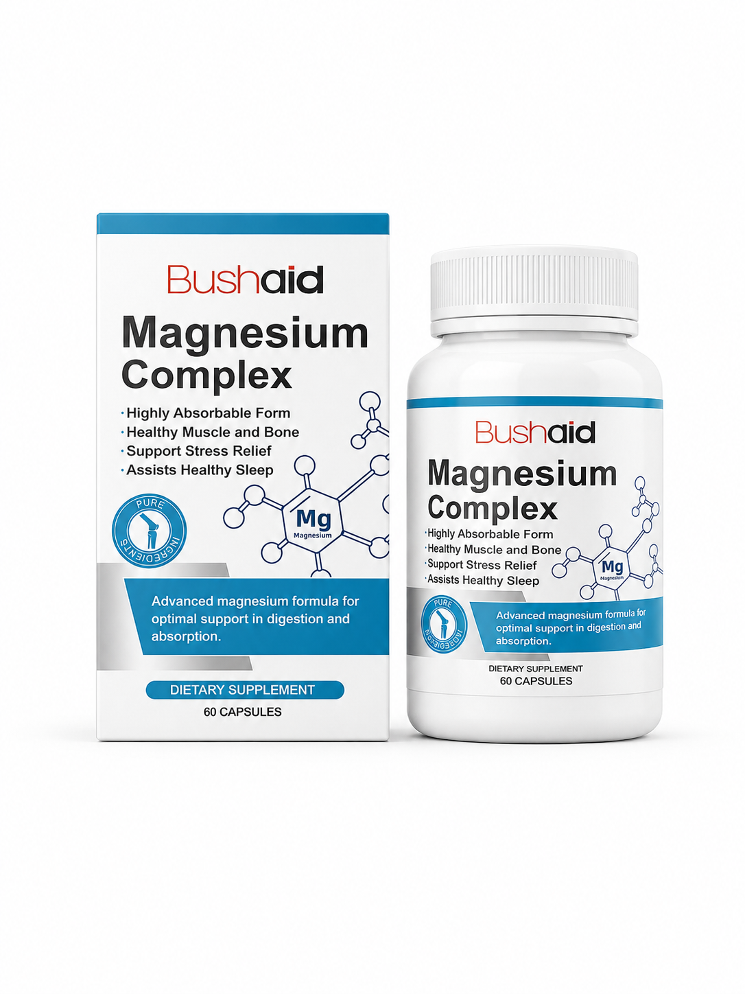 Bushaïd Magnesium Complex — 60 Capsules | Sleep & Muscle