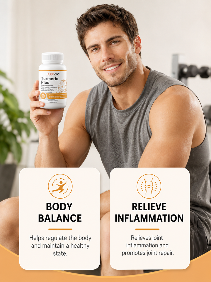 BushAid Turmeric Plus — Turmeric & BioPerine Capsules