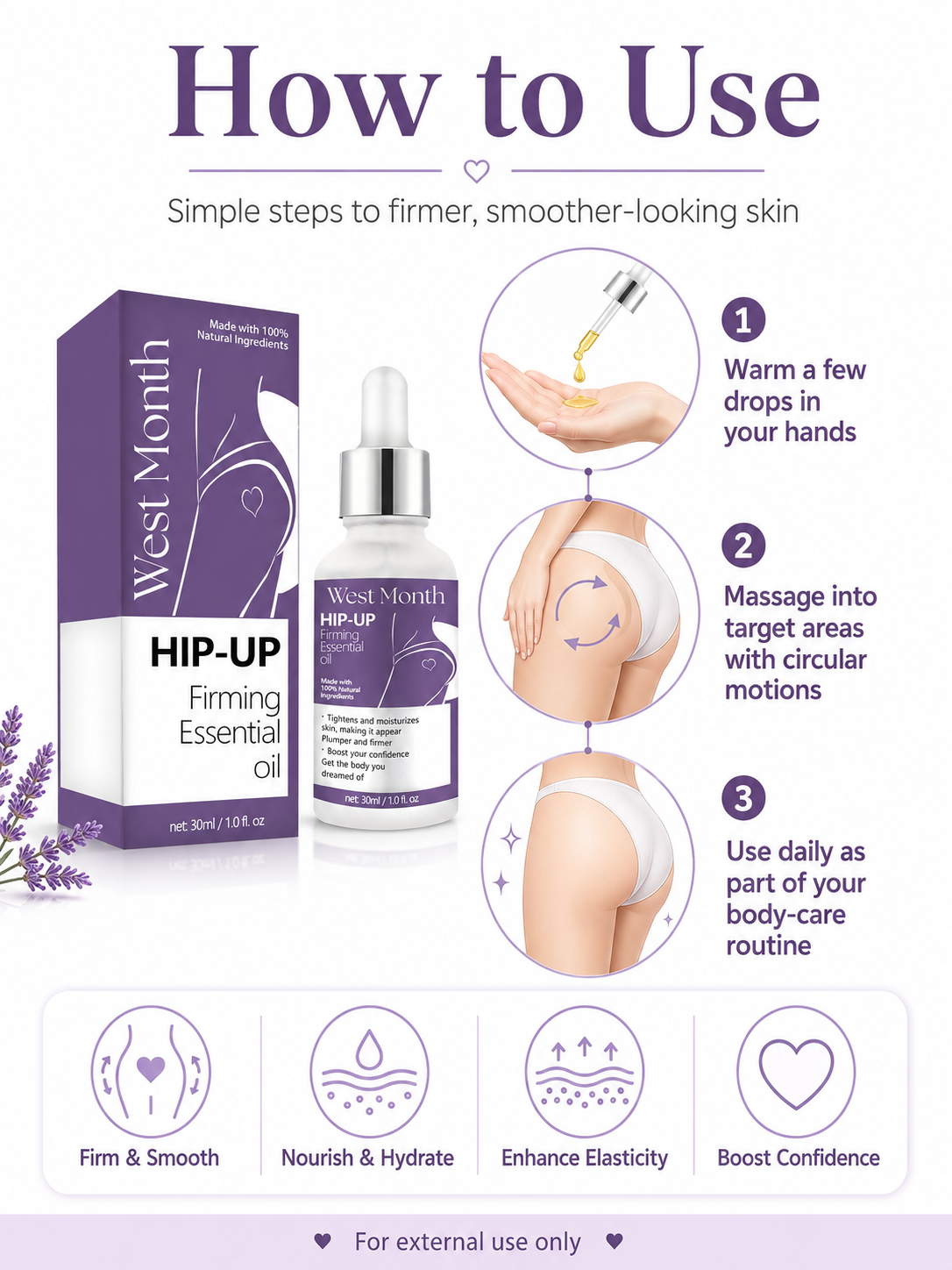Butt Lift Massage Oil — Visibly Firm & Shape Curves