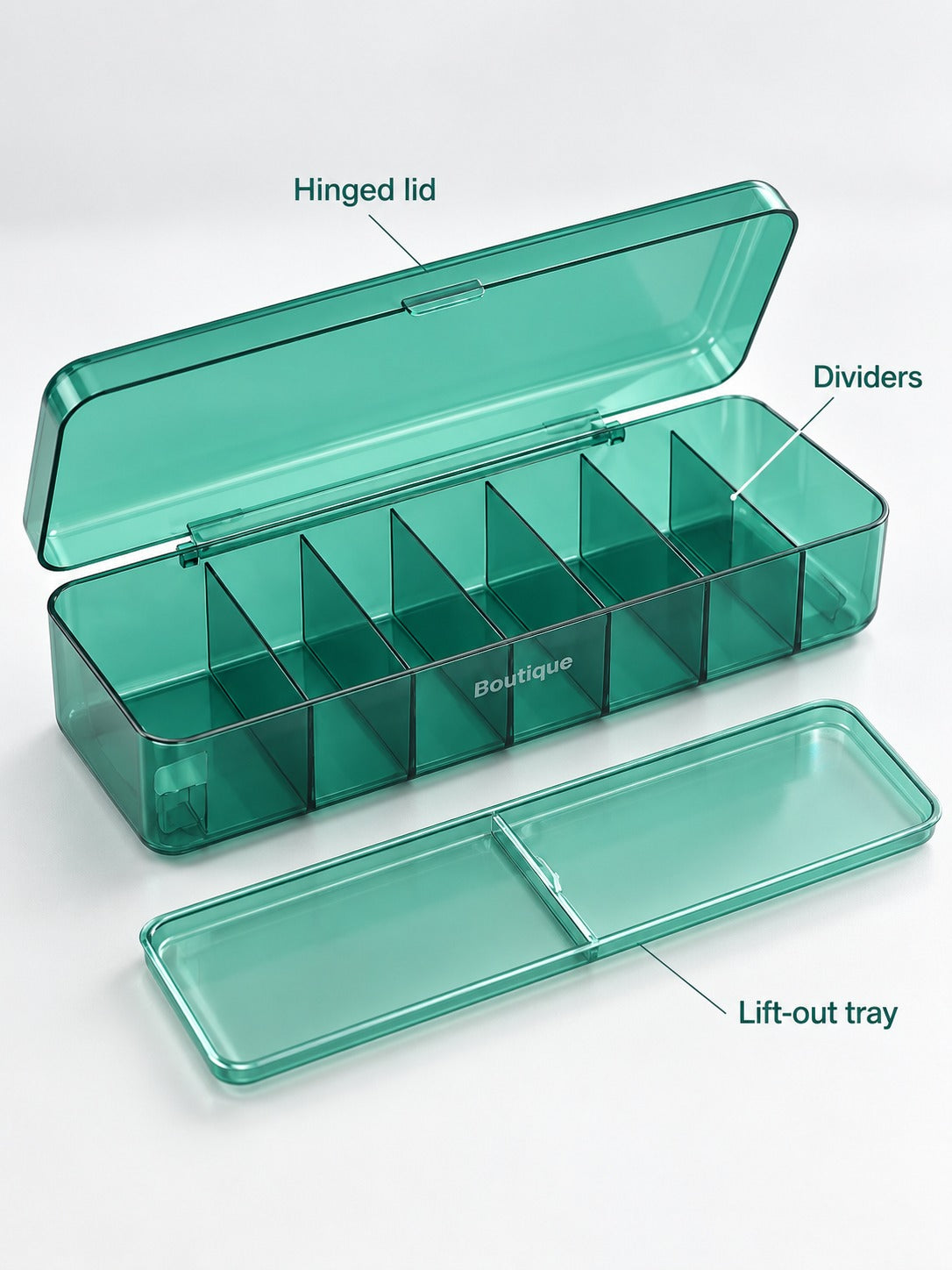 Cable Storage Box, 7 Compartments for Tangle-Free Chargers