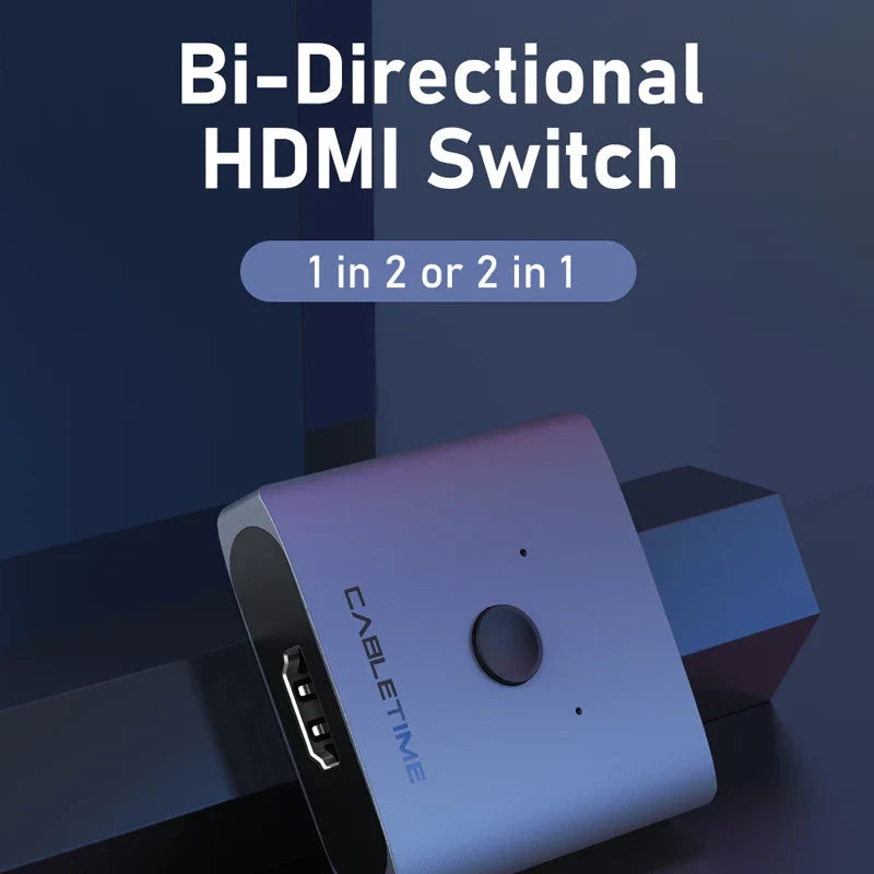 4K 60Hz HDMI Switcher 2-in-1 Bi-Directional Splitter