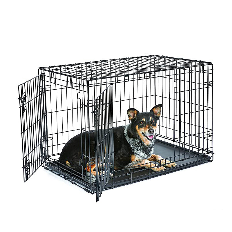 Small Folding Dog Cage with Easy-Clean Removable Tray