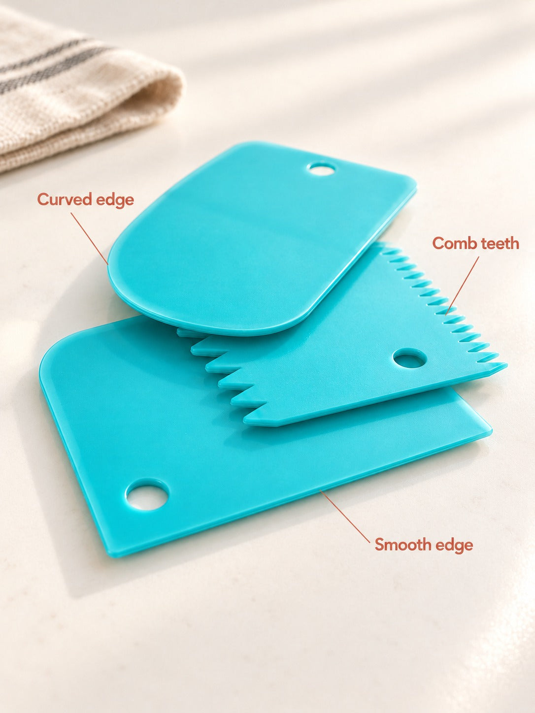 Cake Cream Scraper Set: Smooth and Ridged Frosting