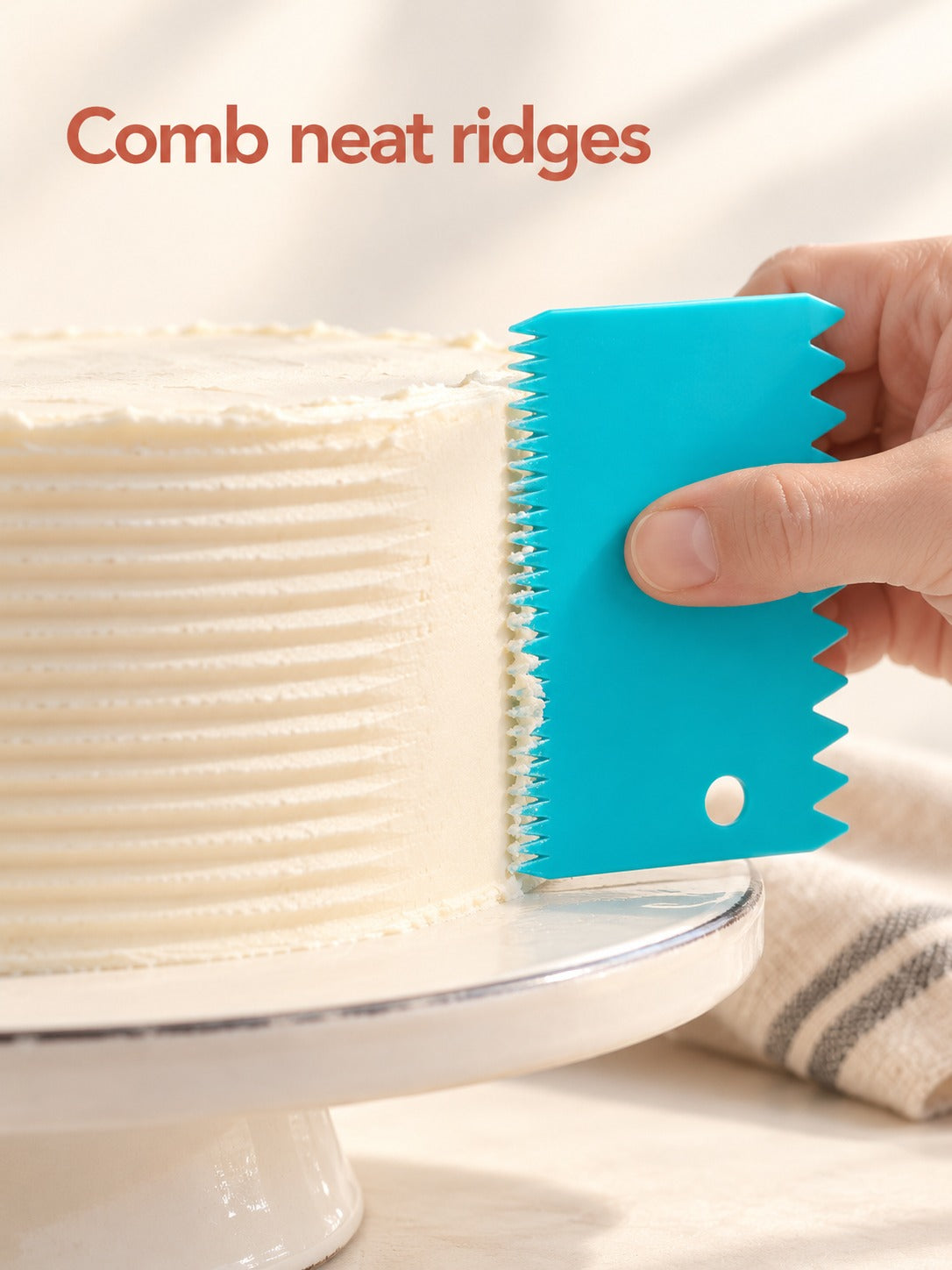 Cake Cream Scraper Set: Smooth and Ridged Frosting