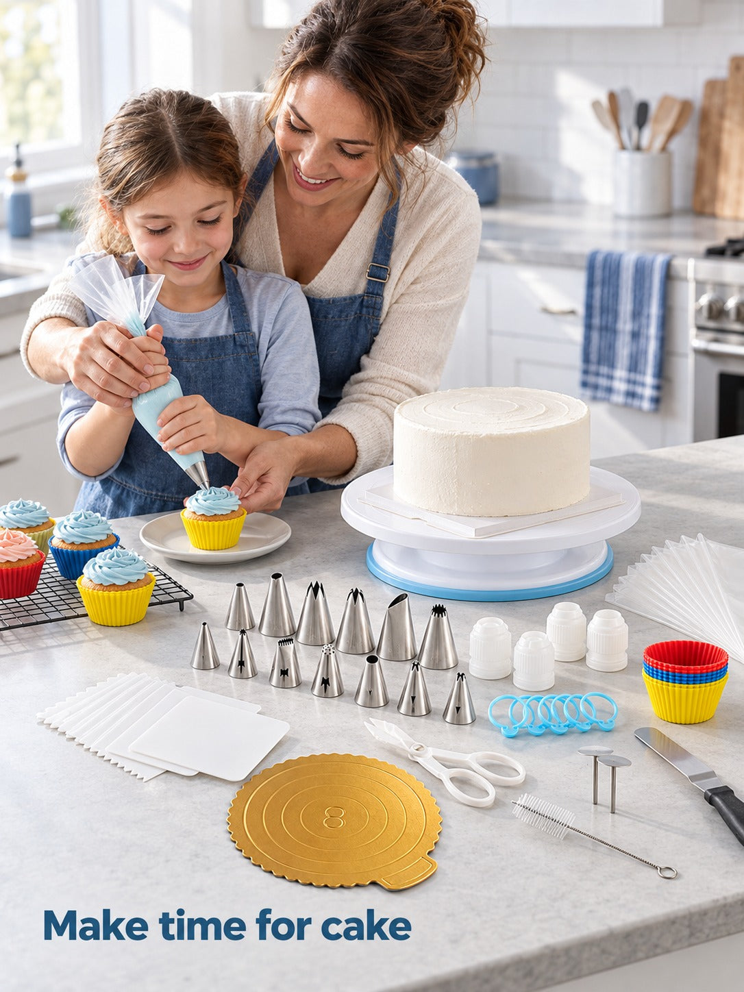 Cake Decorating Kit 139 Pcs with Turntable and Tips