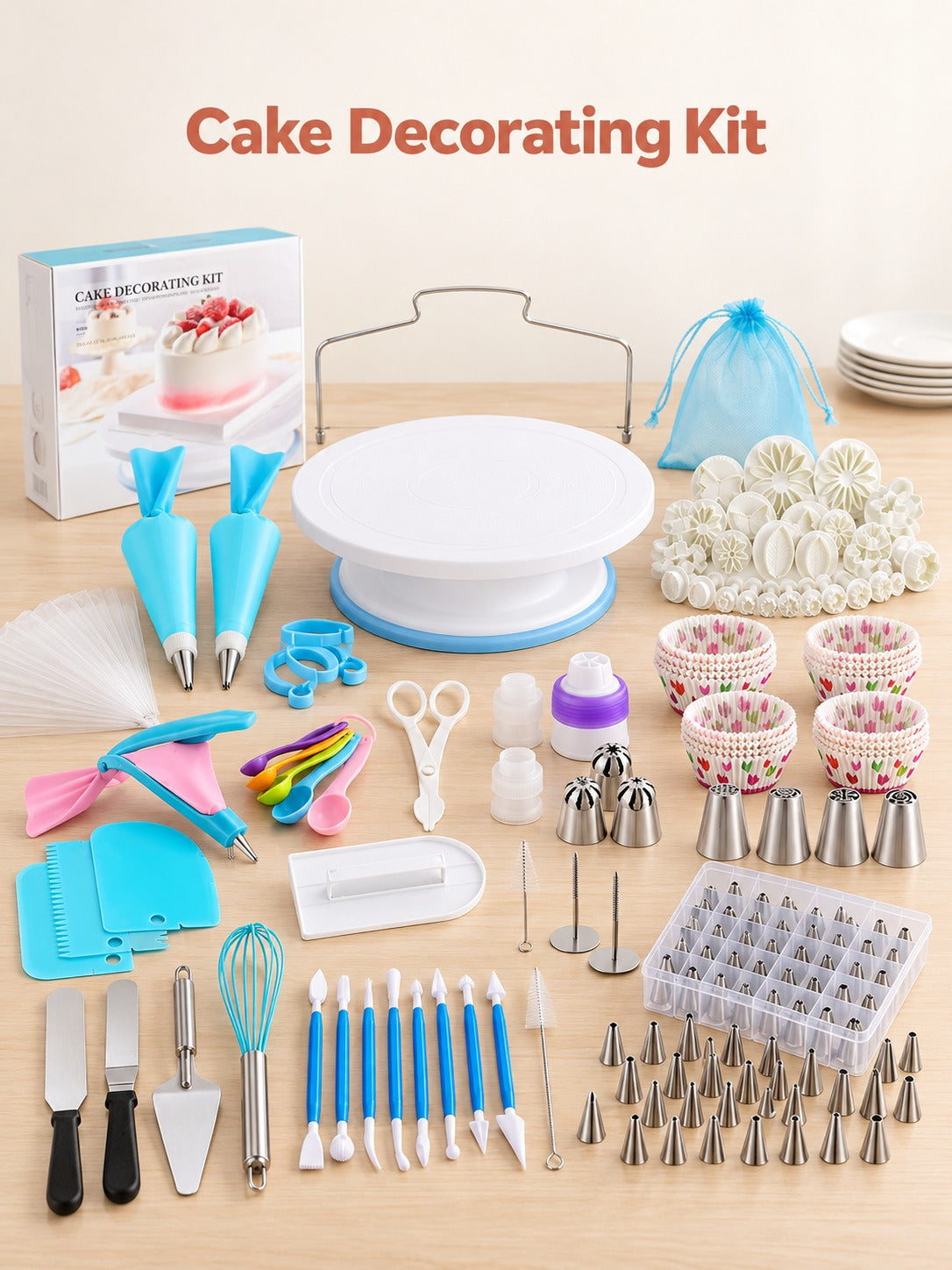 Cake Decorating Kit with 420 Pieces for Beginner Bakers