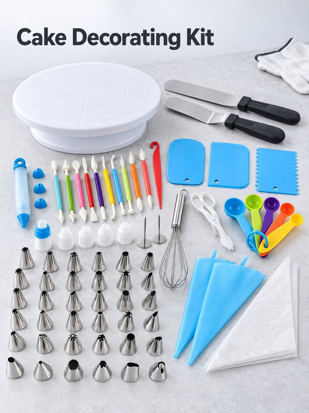 Cake Decorating Kit 66 Piece Stainless Steel Piping Tips