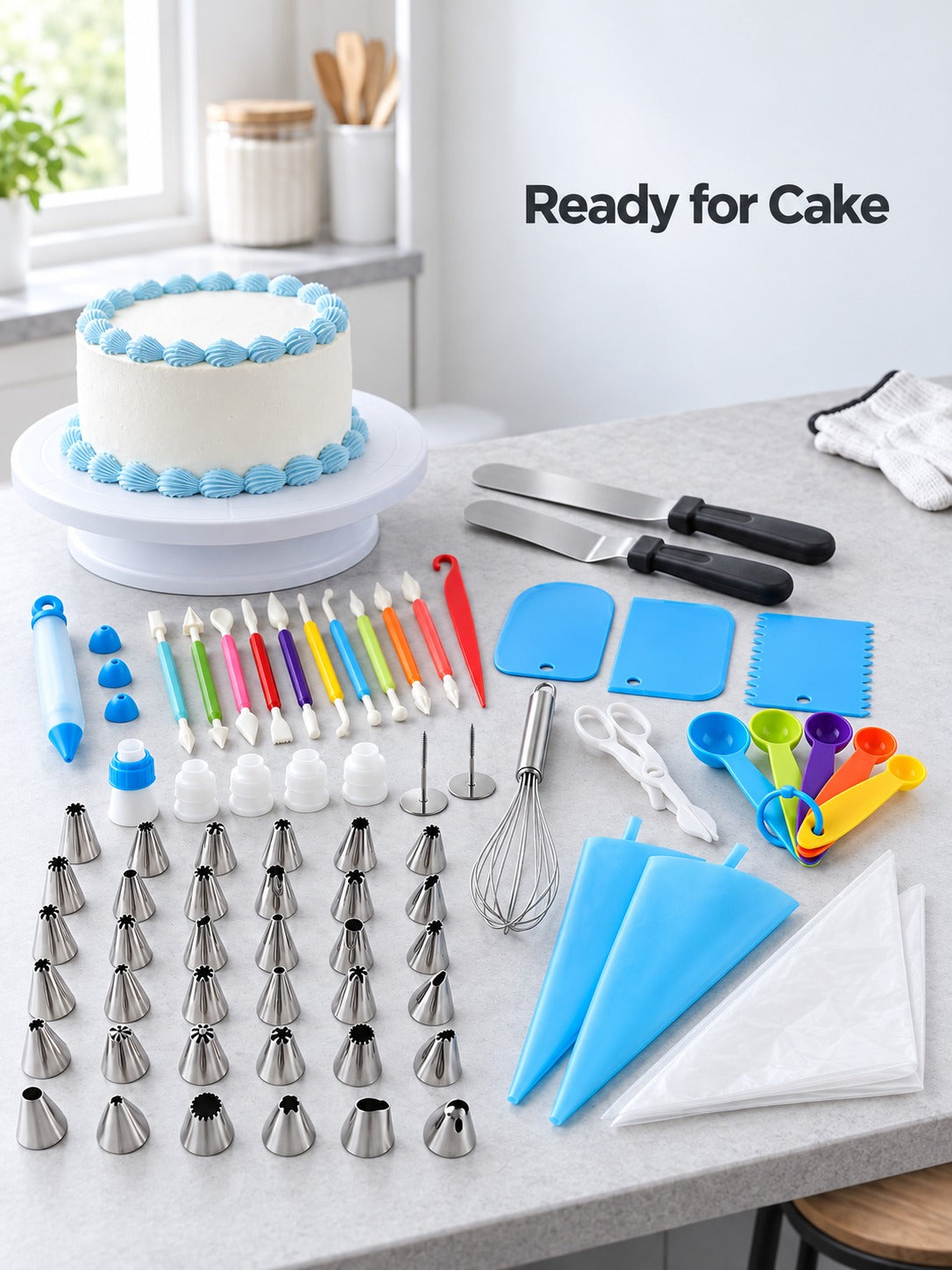 Cake Decorating Kit 66 Piece Stainless Steel Piping Tips