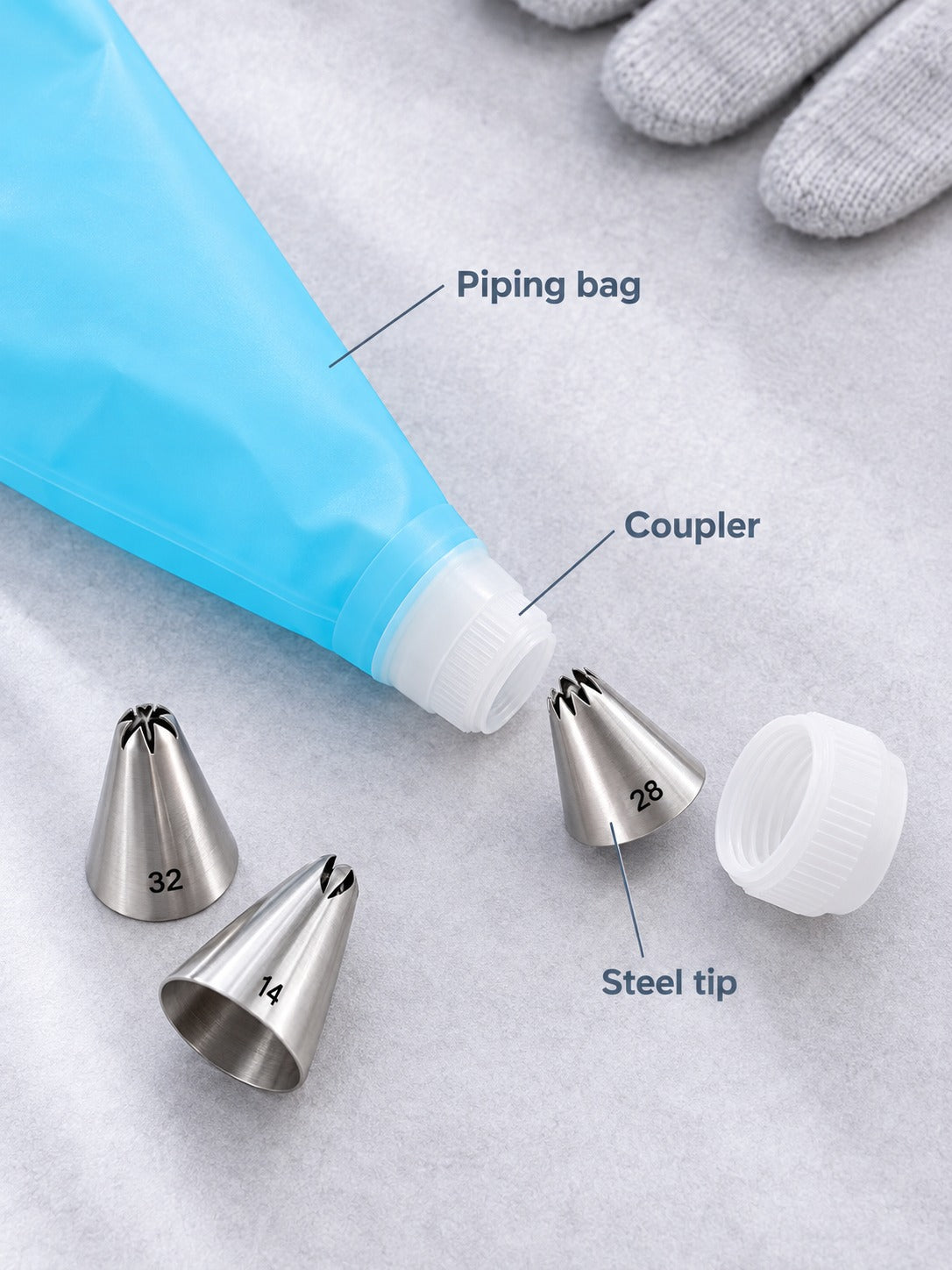 Cake Decorating Kit with Turntable and 48 Piping Tips