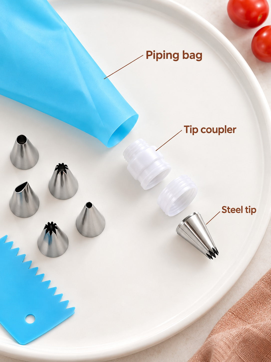 Cake Decorating Kit with Turntable and Piping Tips