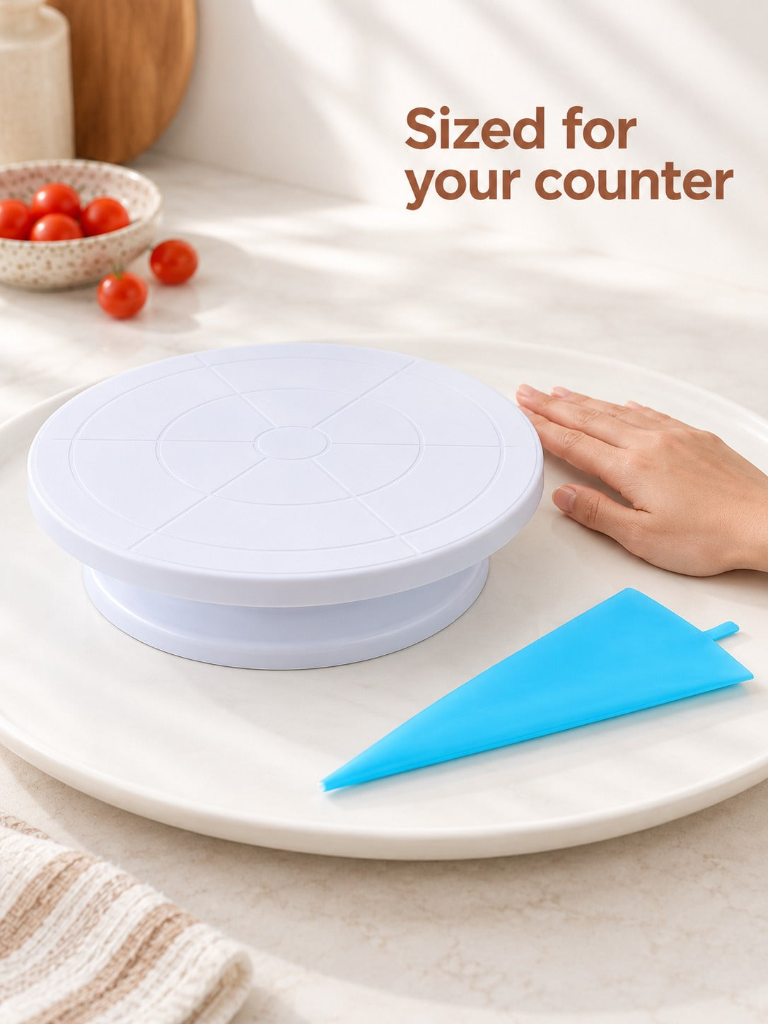 Cake Decorating Kit with Turntable and Piping Tips
