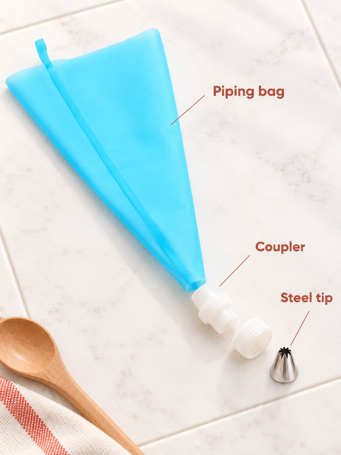 Cake Decorating Piping Tip Set: 24 Stainless Steel Nozzles