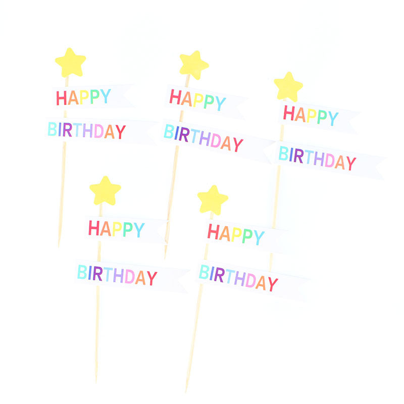 Birthday Cake Toppers, 6 Mixed Picks for Instant Party Look