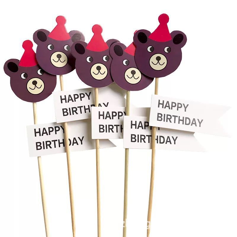 Birthday Cake Toppers, 6 Mixed Picks for Instant Party Look