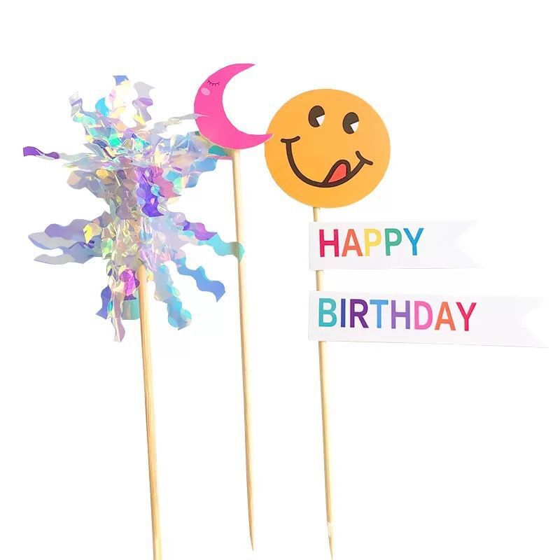 Birthday Cake Toppers, 6 Mixed Picks for Instant Party Look