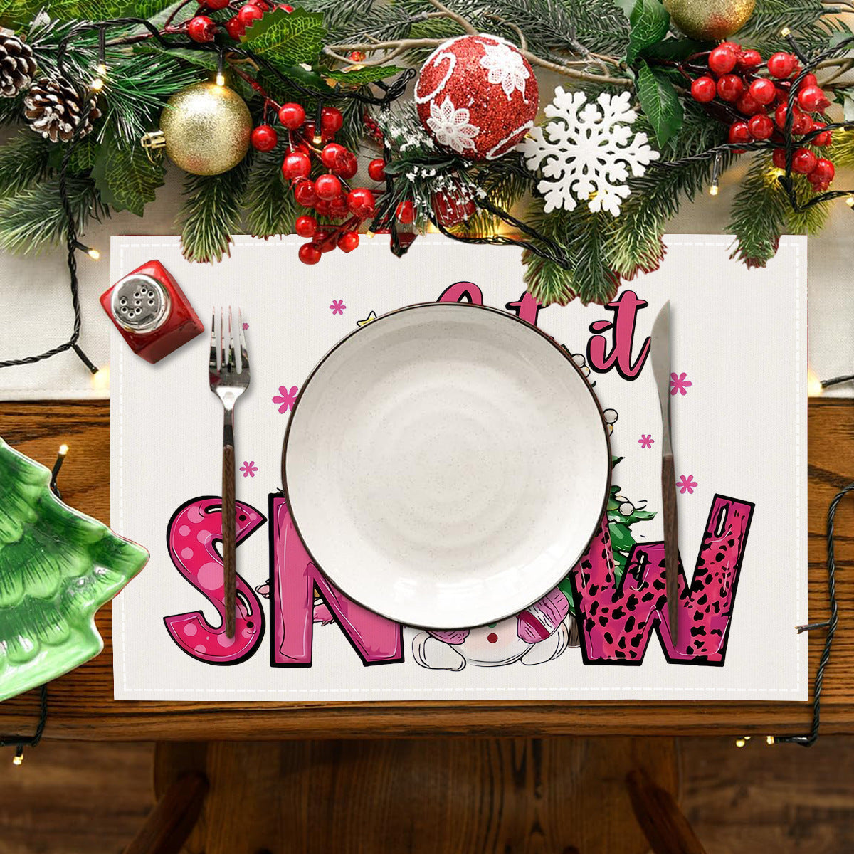 Christmas Linen Placemats for Festive Dining Decor