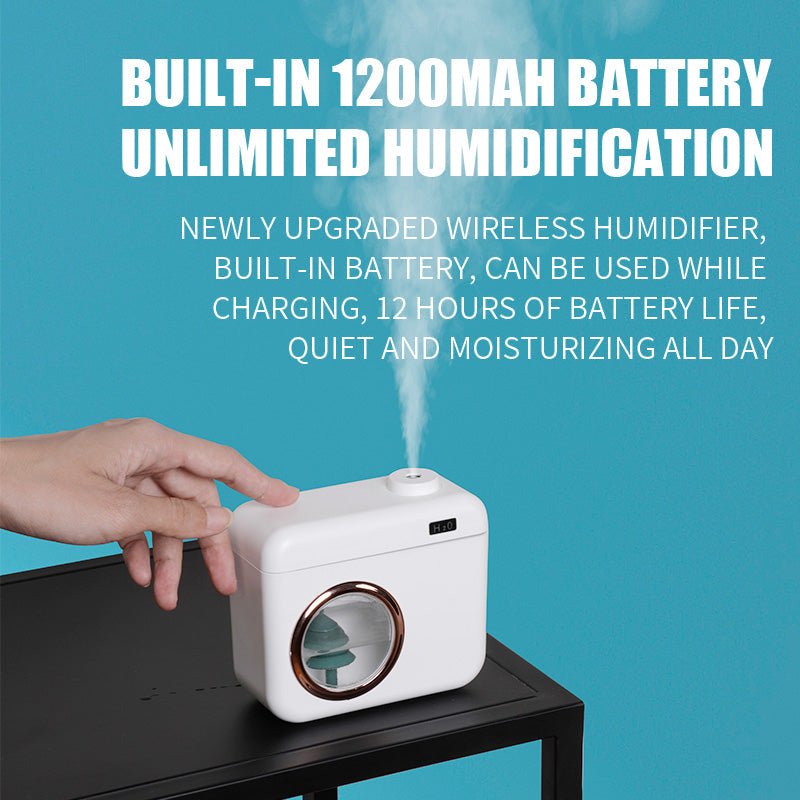 Camera Humidifier: Cordless Mini Air Humidifier for Desk