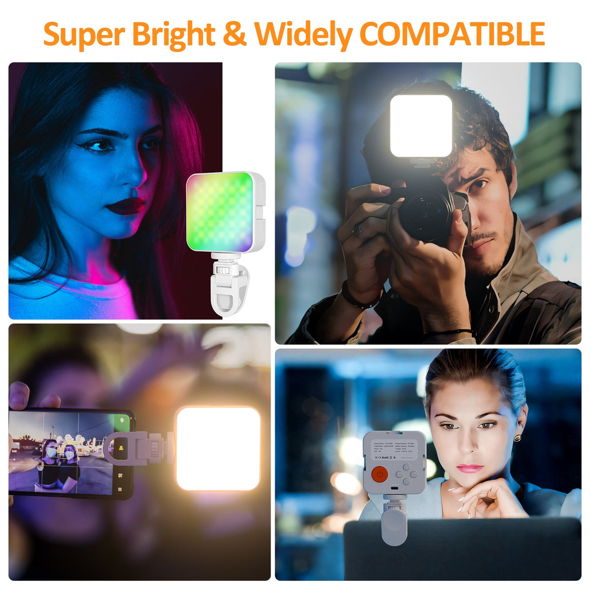 Mini RGB Pocket Fill Light for Video Calls & Vlogs