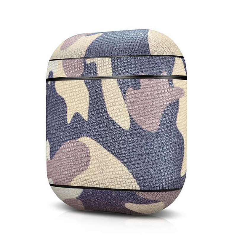 Camouflage AirPods Case with Leather-Look Protection