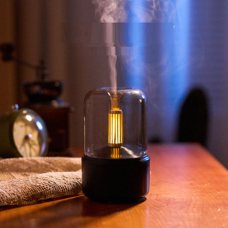 Candle Light Aromatherapy Diffuser with Smoked Glass Dome