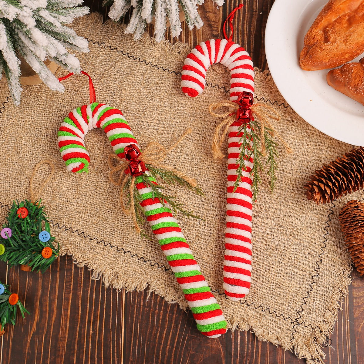 Candy Cane Christmas Ornament With Rustic Holiday Charm