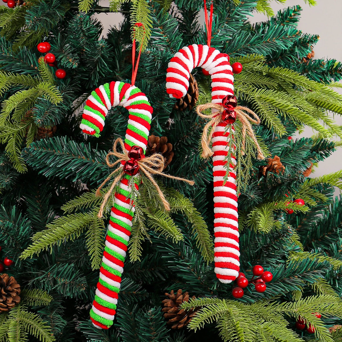Candy Cane Christmas Ornament With Rustic Holiday Charm
