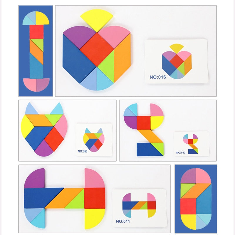 Wooden Kids Puzzle Set for Creative Screen-Free Play
