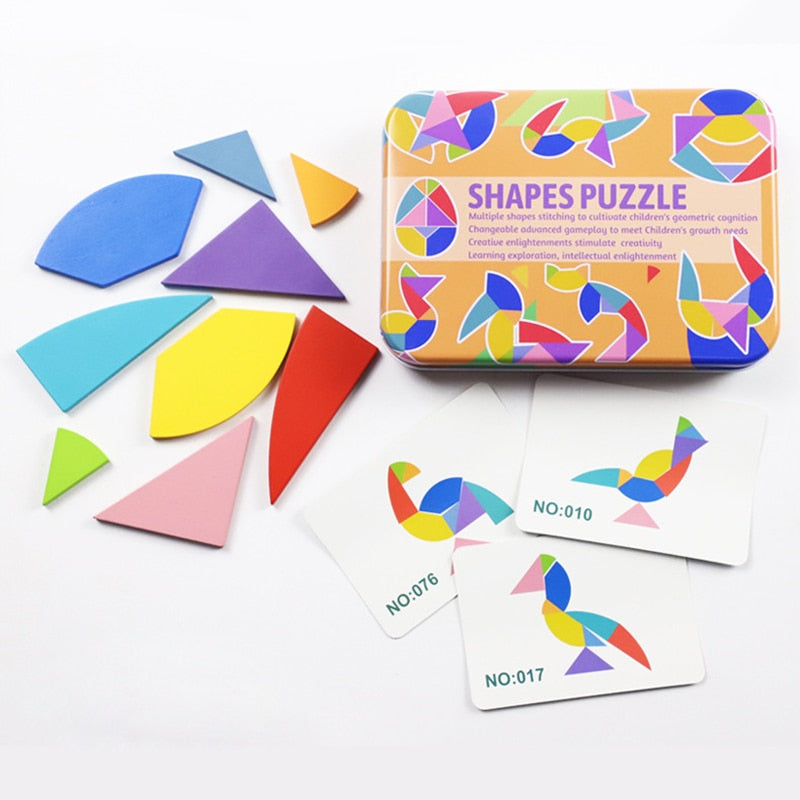 Wooden Kids Puzzle Set for Creative Screen-Free Play