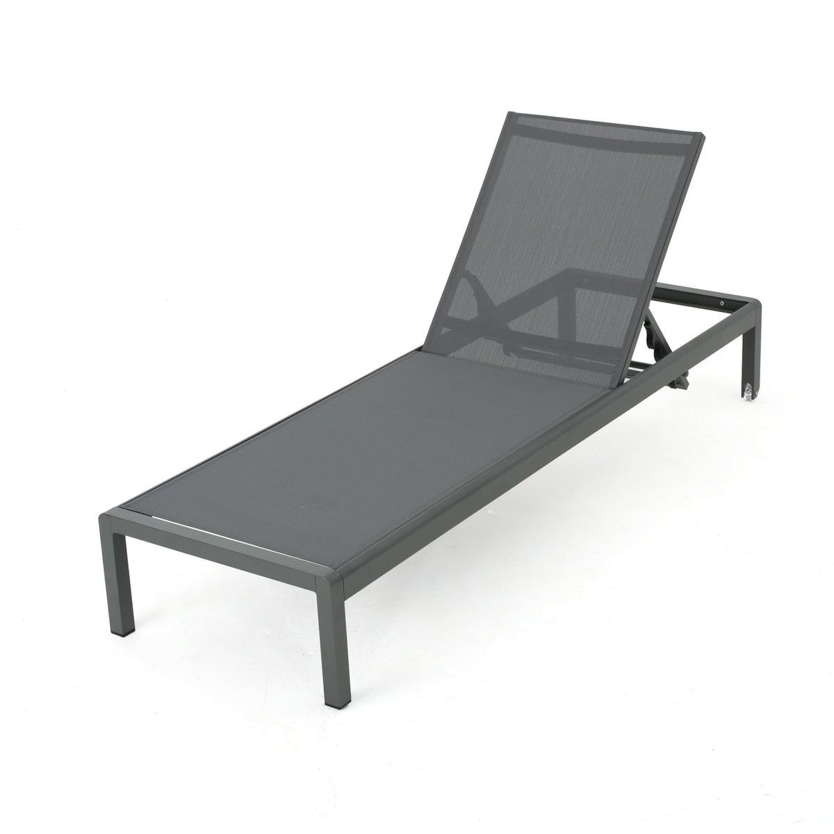 Adjustable Aluminum Pool Chaise Lounge Set of 2 with Wheels
