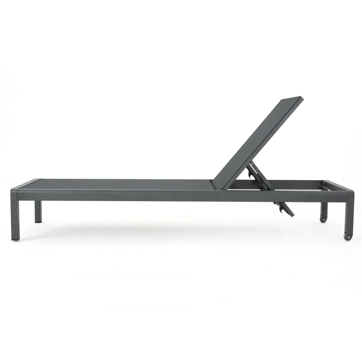 Adjustable Aluminum Pool Chaise Lounge Set of 2 with Wheels