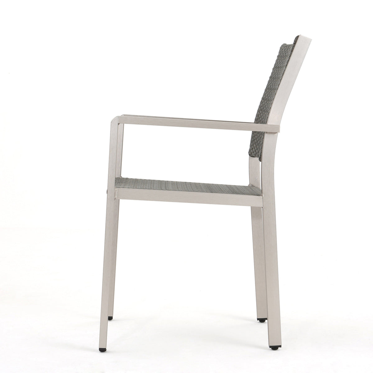 Outdoor Wicker Dining Chairs, Aluminum Frame Set of 2