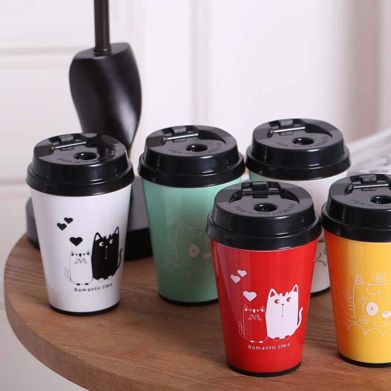 Cat Print Travel Mug with Snap Lid for Daily Coffee